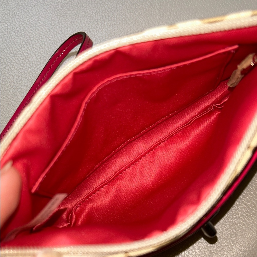 Coach Tan and Pink Wristlet Clutch - Picture 7 of 9